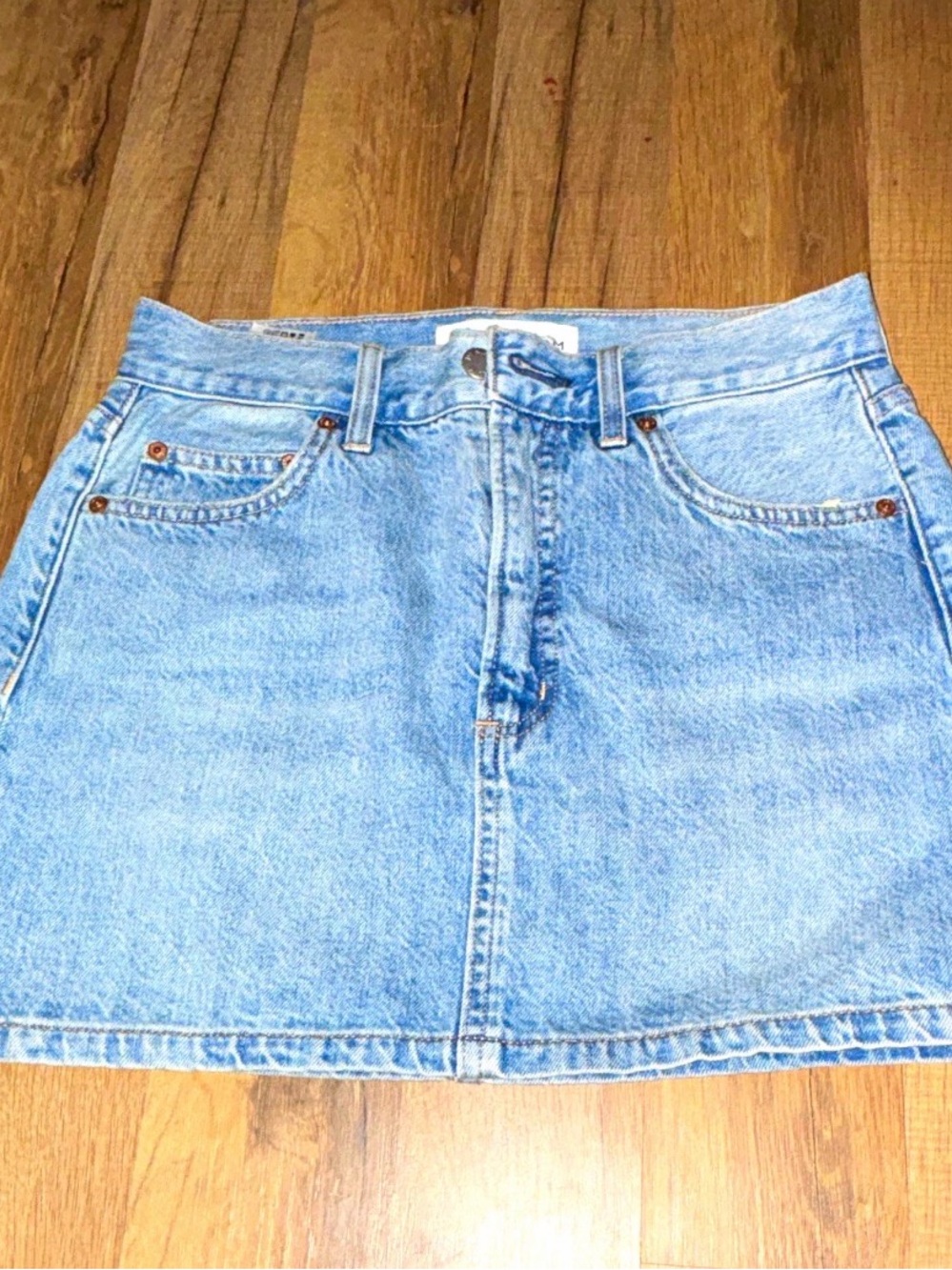 Denim Forum Light Blue Denim Mini Skirt